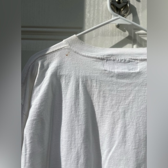 VTG 80s XL cotton white tee by house of Gabrielle money —pocket change $ graphic - Picture 7 of 8